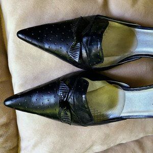 Black leather shoes